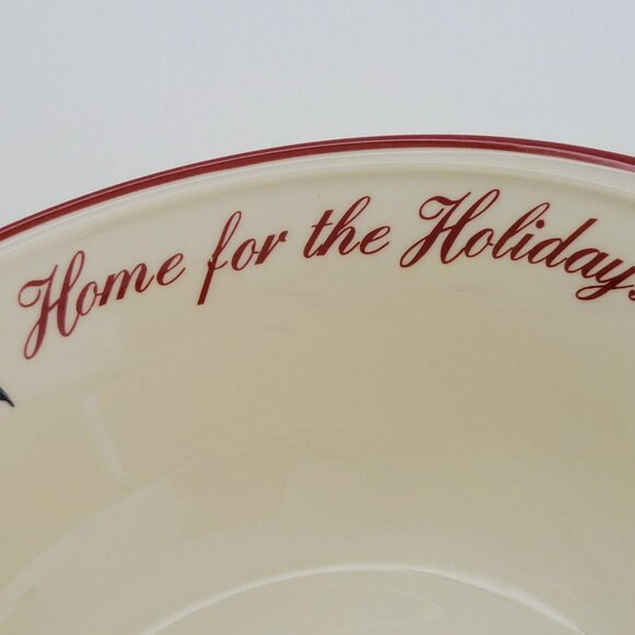 Lenox Winter Greetings Sentiment Bowl, Home for the Holidays, Red Cardinal Bird - Picture 5 of 10